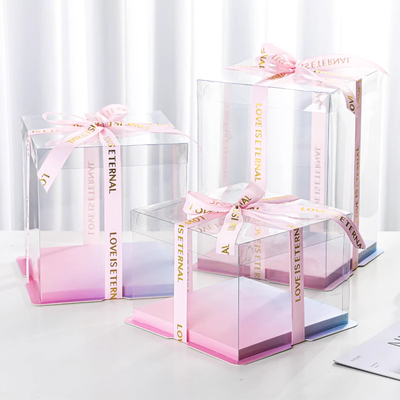 Custom Made Cake Packaging Box Permintaan Desain AI CDR Atau PDF dan Ketebalan Kertas Pelanggan Bisa Memutuskan