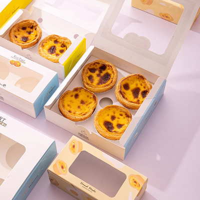 Matt Laminasi Cake Packaging Box untuk Offset Printing Egg Tart Packaging