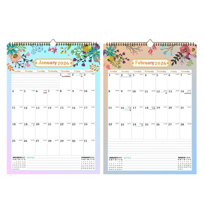 Spiral Terikat Kalender Dinding Custom Glossy Type Personalize Tambahkan Tanggal dan Acara Pribadi