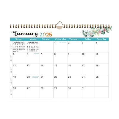 Kalender dinding khusus menjaga bisnis Anda terorganisir dan di jalur dengan hari libur utama AS ditandai