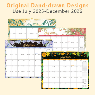 Kalender dinding khusus bertema liburan / musim yang dibuat dengan kertas dan ikatan spiral