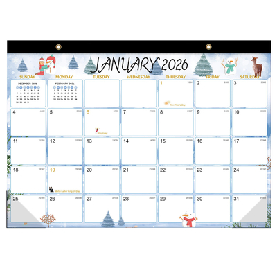 12 X 12 Inci Bisnis Merek Custom Desk Kalender Disesuaikan untuk Tujuan Pemasaran