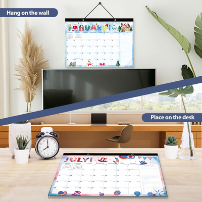 Glossy Paper Type Custom Wall Calendars 12 X 12 Inch View Bulanan Layout