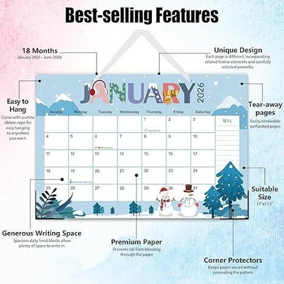 12 Foto Kalender Dinding Custom Spiral Binding Untuk Hadiah Perusahaan