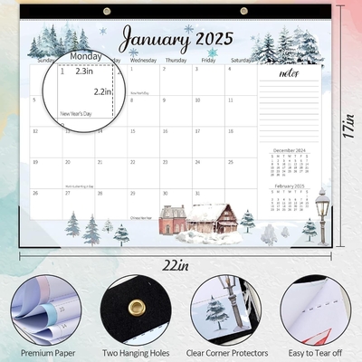 Akhir Bulan Desember Kalender Dinding Custom Spiral Terikat dan Disesuaikan