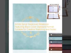 Artists Spiral Hardcover Notebook Featuring Black Cover Format Standar Cocok untuk Sketsa Kreatif dan Catatan