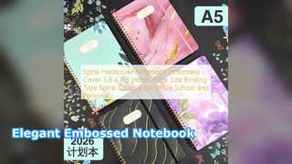 Buku Catatan Spiral Hardcover Timbul Elegan